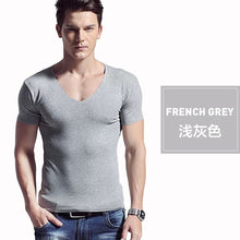 Load image into Gallery viewer, 2019 New Mens Pure Color Traceless Neck T-Shirt