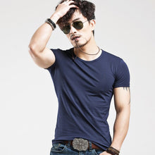 Load image into Gallery viewer, Men Pure Color O-Neck T-Shirt