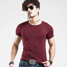 Load image into Gallery viewer, Men Pure Color O-Neck T-Shirt